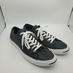 Converse Jack Purcell Black Leather Low Top Sneakers